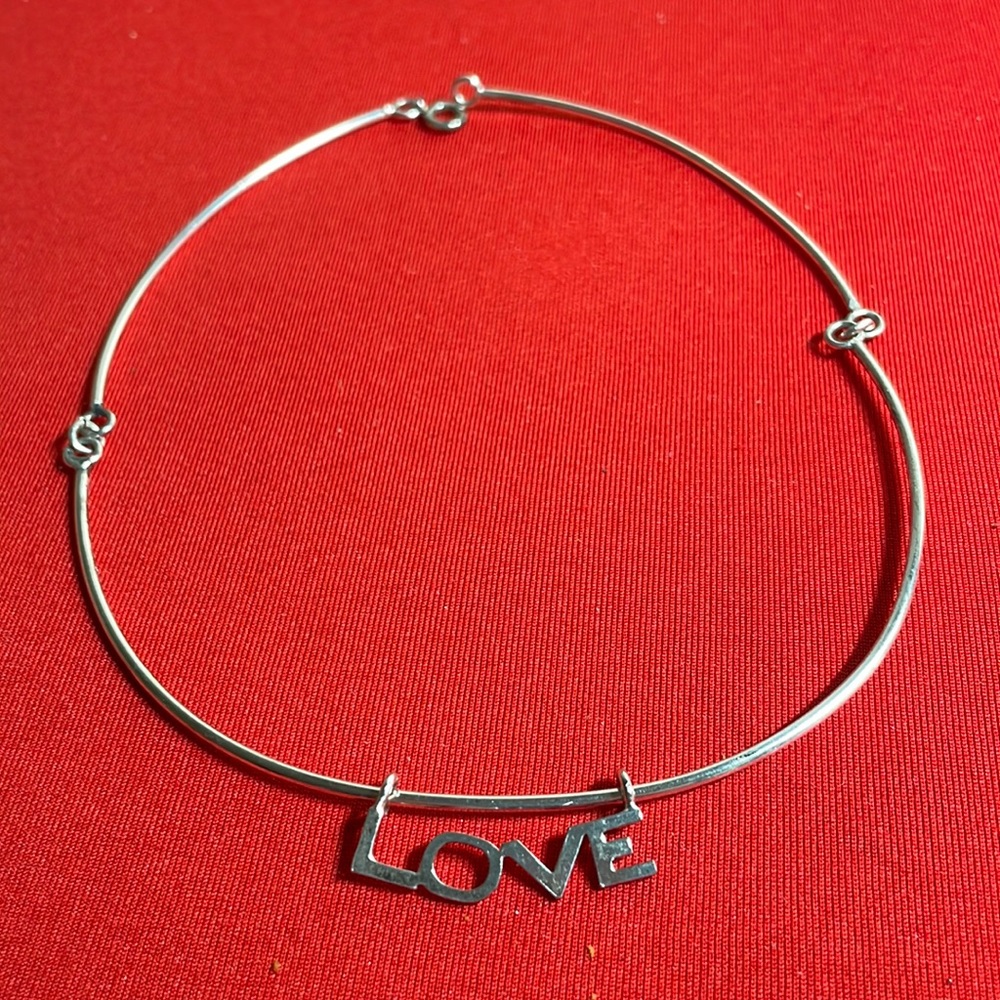 VINTAGE STERLING ‘LOVE’ NECKLACE (15”)